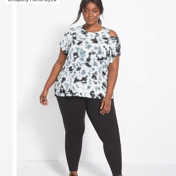 NWT Lane Bryant LIVI Cutout Tee - Tie-Dye  Size 18/20 Short Sleeve Flirty Cut - Picture 3 of 9